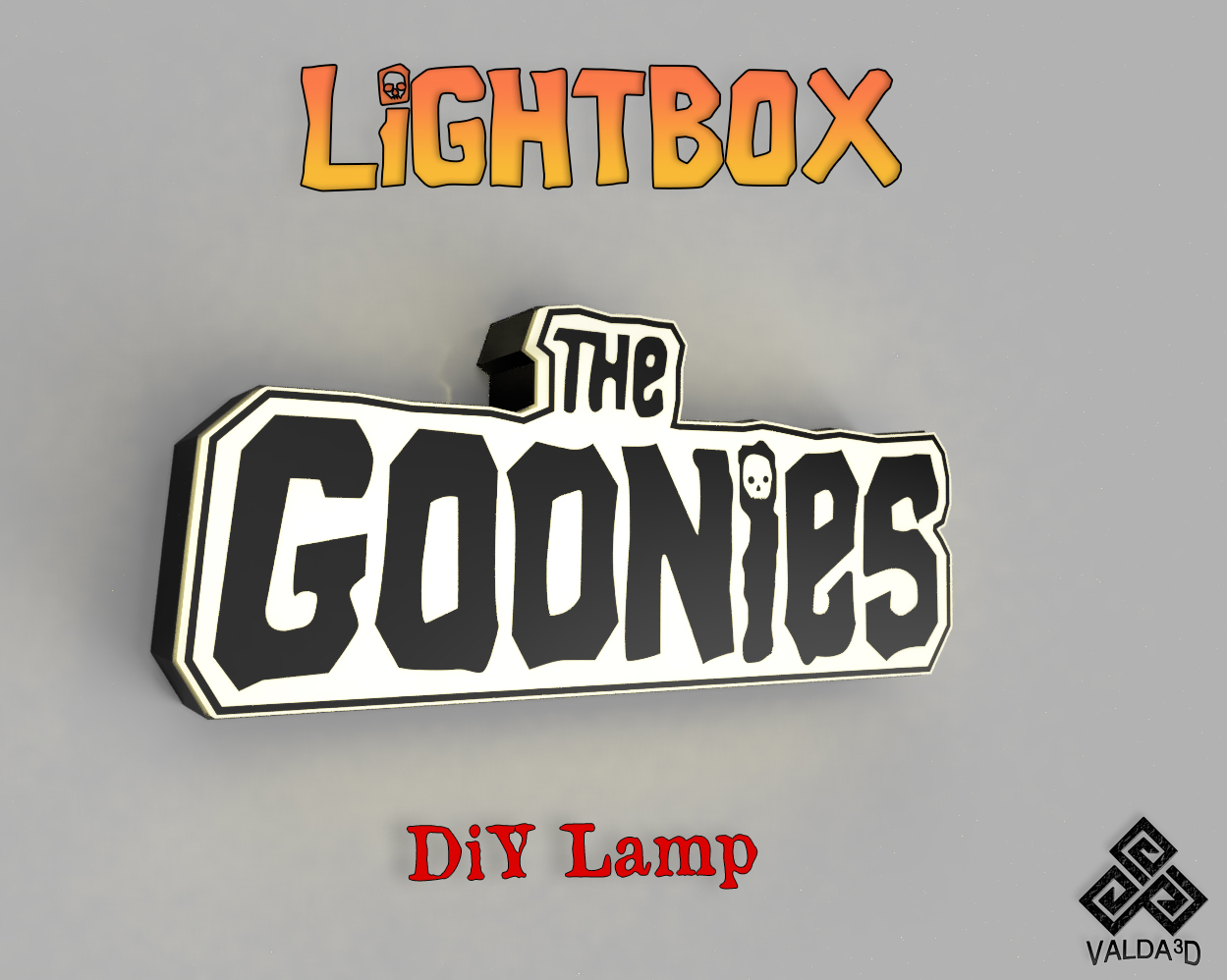 goonies caja ligera led lámpara by valda3d arte modelos ligero multicolor friki perezoso goonies bambulab 3D print model - Mito3D