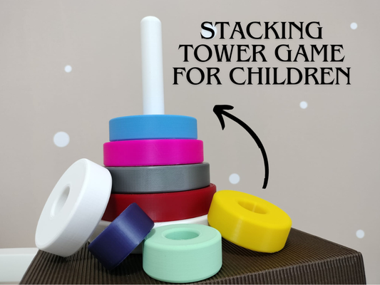 stapeln turm spiel kinder baby montessori by giovannivigliotti3d spielzeuge spiele ring ringe regenbogen farbe farben einfach versammlung lernen abspielen montessori spielzeug 3d print model - Mito3D