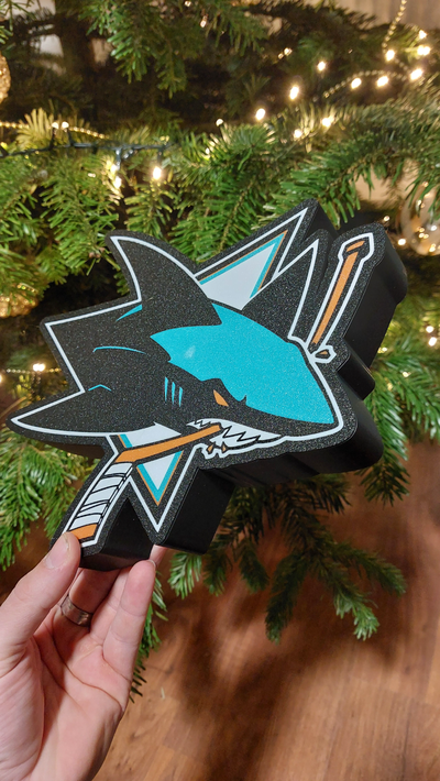 san jose sharks lightbox by customcreations household decor hockey nhl light lamp led ledlamp box 3d print model - Mito3D