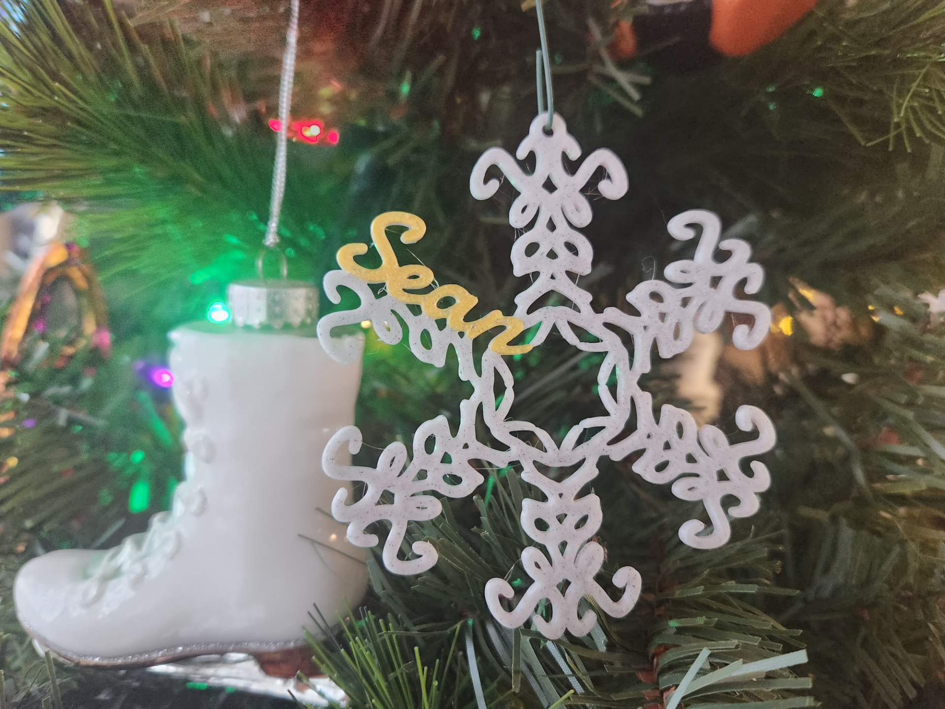 name-flakes or snowflakes a word by andymac8 art 2d ornamanet christmas 3D print model - Mito3D