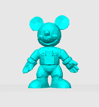 mickey astronaute poly version by dubmehard art sculptures souris lowpoly sculpture figure disney dessin animé 3d print model - Mito3D