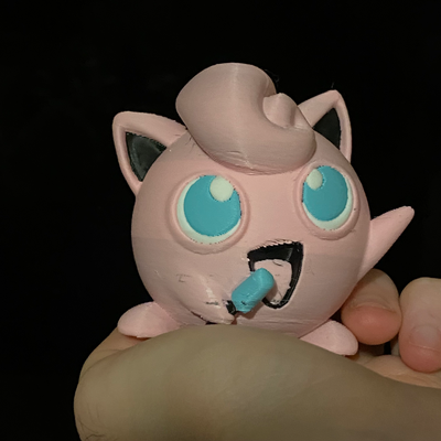 jigglypuff coloured remixed by markharris1989 miniatures creatures pokemon colour color cute 3d print model - Mito3D