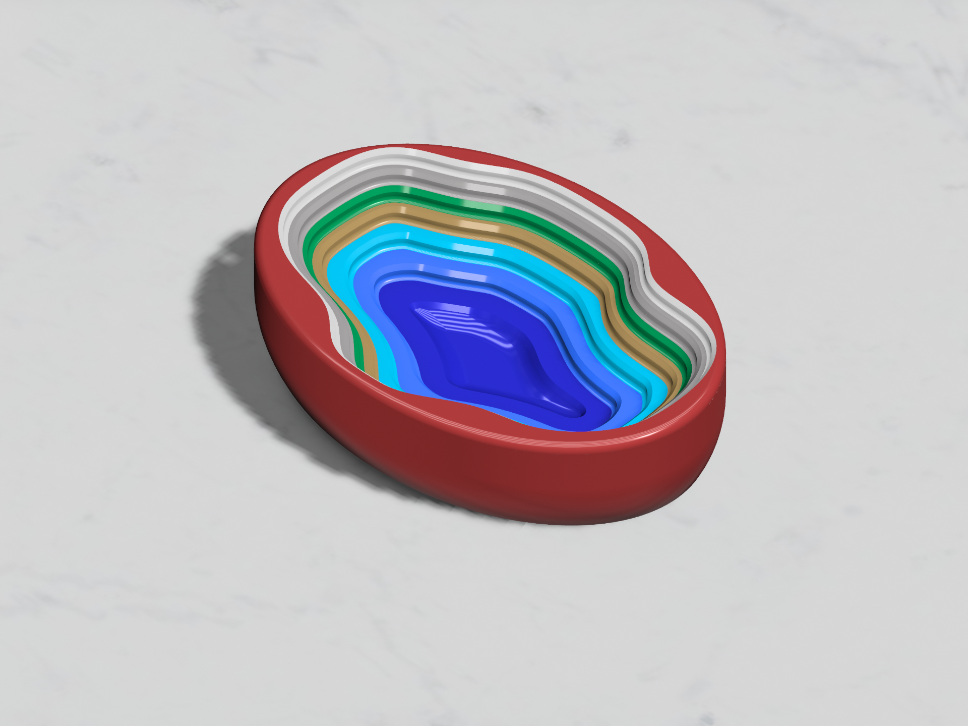 topográfico plato capas maceta by curioso casa decoración lago cuenco contenedor plantas dulces minimalista cocina aperitivos 3D print model - Mito3D