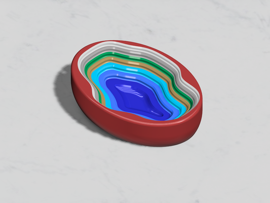 topográfico prato camadas panela by curiosocoon casa decoração lago tigela vaso planta recipiente plantas doces minimalista cozinha lanches 3d print model - Mito3D