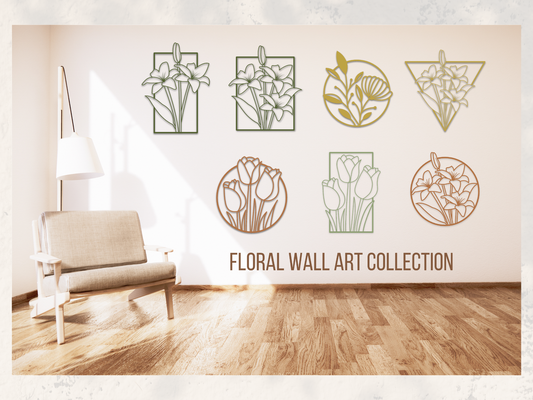 floral wall art collection by mipi3d household decor wallart wall3d flower 3d sign flowers flowersart flowermode flowercreature flowercreatur flowercontainter flowerart flowerwallart 3d print model - Mito3D