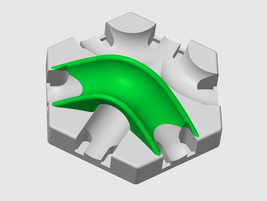 curvybridge tuile gravitrax compatible remixé by régarnogal jouets jeux marbre courir piste balle marblerun 3d print model - Mito3D