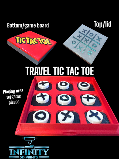 tic tac dito piede viaggio edizione by infinito 3d stampe giocattoli giochi tavola gioco 4 divertimento ragazzi facile veloce 3d print model - Mito3D