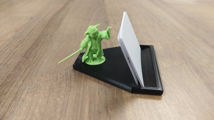 base yoda cartão visitas suporte remixado by novato casa escritório titular visita masteryoda guerra estrelas 3d print model - Mito3D