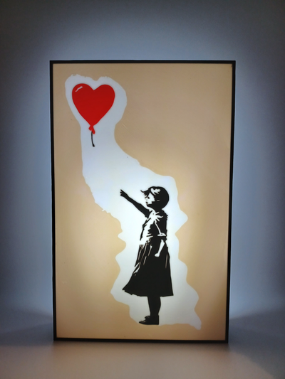 banksy ballon leuchtkasten by 3dgifts be kunst zeichen logos 3d print model - Mito3D