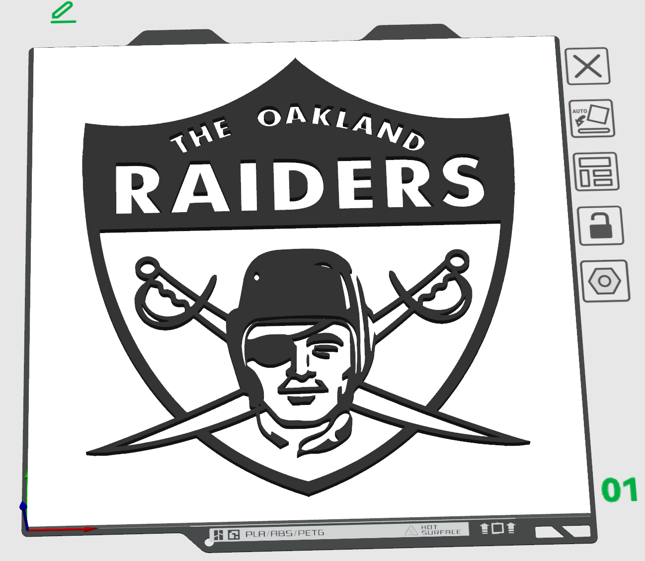 oakland predoni placca by el jefe arte segni loghi cartello logo raidersnation 3D print model - Mito3D