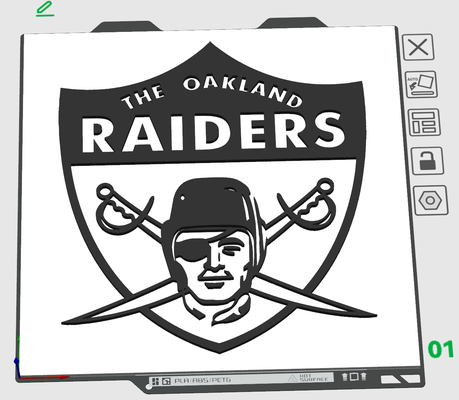 oakland raiders plakette by el jefe kunst zeichen logos logo abonnieren 3d print model - Mito3D