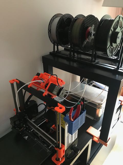 filament spool sliding ikea lack by sminervi 3d printer accessories prusa mmu mmu2 mmu3 prusament mk3 mk4 mk3s 3d print model - Mito3D