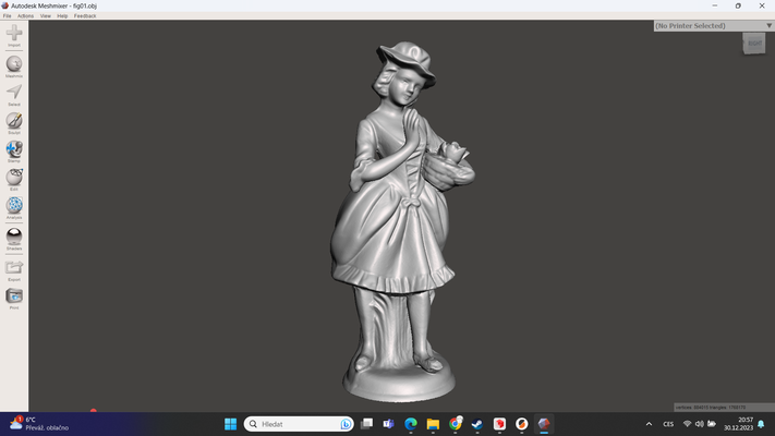 antiguo figura dama cesta by nikola arte esculturas porcelana figurilla 3d print model - Mito3D