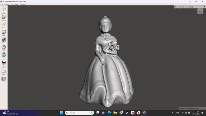 antiguo figura dama ramo of flores by nikola arte esculturas figurilla porcelana 3d print model - Mito3D