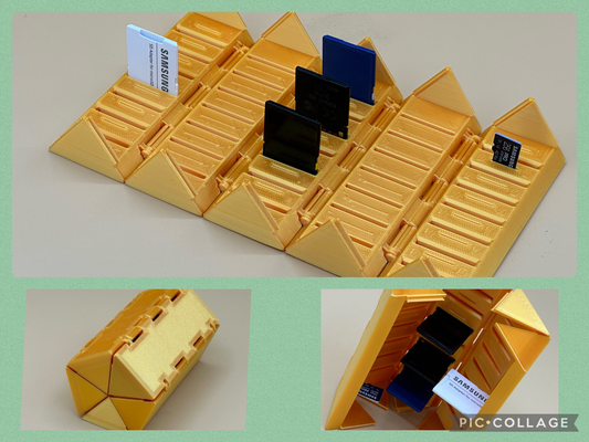 pentagonal rodar envase sd microsd tarjetas inteligente almacenamiento solución by jav 3d herramientas organizadores tarjeta soporte caja impresión in sitio fácil montaje bambu easyprint abs petg pla foto 3d print model - Mito3D