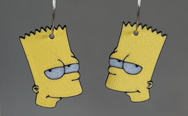 bart simpson earrings by krazi201 fashion earring jewellery simpsons springfield 3d print model - Mito3D