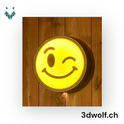 smiley guidato lampada by 3dwolf arte segni loghi almp viso sorridendo 3d print model - Mito3D