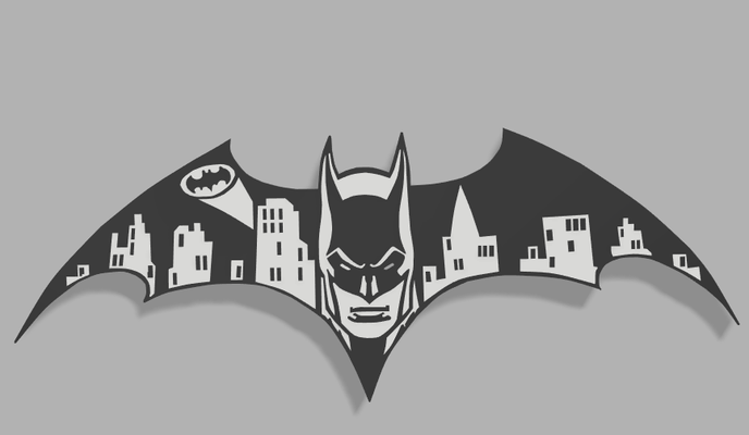 mural batman by congamleninja arte 2d gotham decoración 3d print model - Mito3D