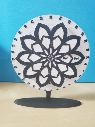 mandala kalender by 3dgrooves haushalt dekor 3d print model - Mito3D