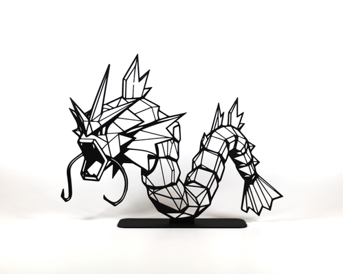 geometrik poli gyarados by fazworksca sanat heykeller magikarp su tip pokemon nintendo oyun çocuğu nostalji hediye görüntüle dekor dekoratif heykel öz çağdaş inek geek oyuncu 3d print model - Mito3D