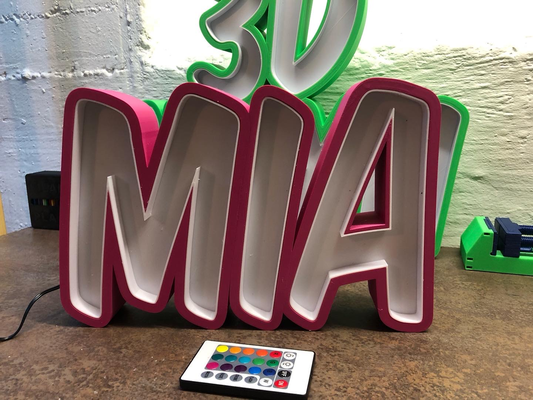 nom lampe boite lumière mia by flexn 3d art panneaux logos lettres 3d print model - Mito3D