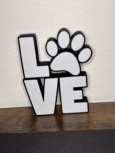 love paw animal by creamade3d household decor deco couple animals dogs cat valentine day valentiensday art 3d print model - Mito3D