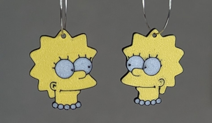 lisa simpson boucles d'oreilles by krazi201 mode bijoux boucle d'oreille simpsons 3d print model - Mito3D