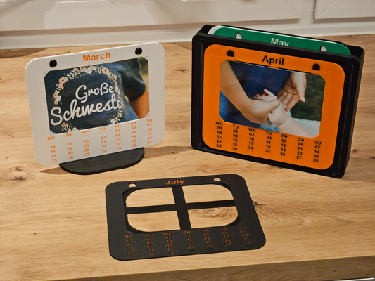 personalisierbar bild kalender 2024 by scratchplate3d haushalt haus modelle kalander kalender 3d print model - Mito3D