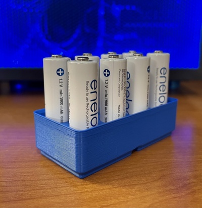 gridfinity aa battery containers remixed by briancmoses tools organizers aabattery eneloop 3d print model - Mito3D