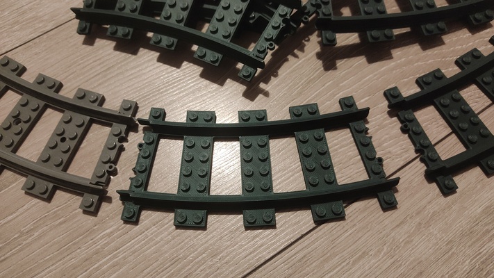 lego train piste rail by hribadesign jouets jeux ville compatible courbe lego 3d print model - Mito3D