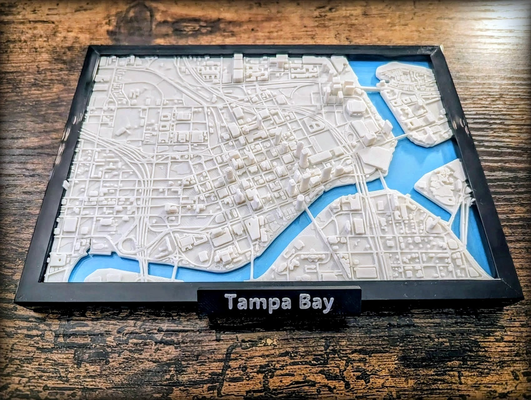 tampa bahía florida 3d miniatura by jarvijar miniaturas tampa fl estados unidos ciudad paisaje urbano cuadro terreno geografía mapa bricolaje diy relámpago mini modelo 3d print model - Mito3D