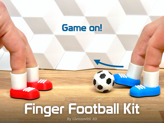 finger fußball kit spiel on tabelle by glennovits 3d spielzeuge spiele spielzeug ball spaß einfach klein schnell drucken kind kinder wettbewerb herausforderung turnier tischplatte bälle fingerspitze fingerspitzen fingerspielzeug 3d print model - Mito3D