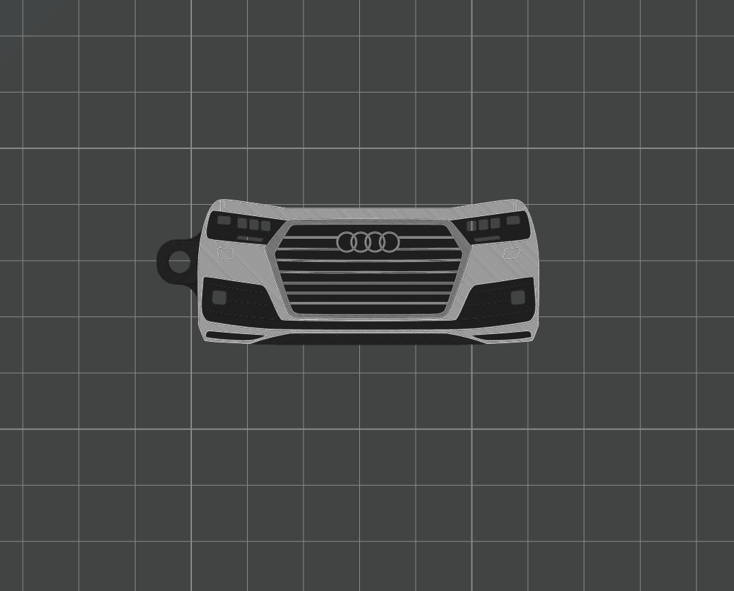 audi q7 by andy lunar arte 2d coche vehiculo audiq7 llave llavero 3D print model - Mito3D