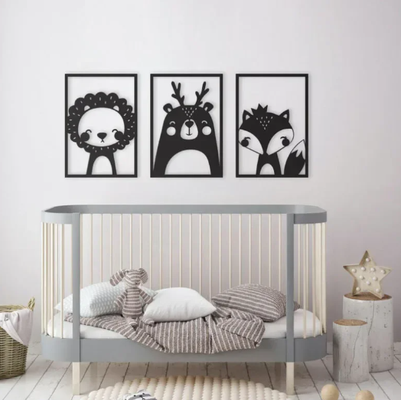 wall art - lion deer fox by maegu 2d chrildren baby decor 3d print model - Mito3D