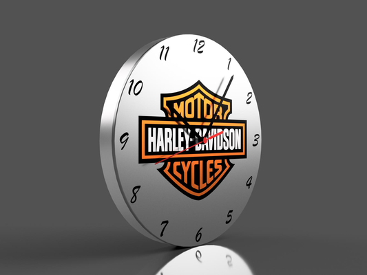 harley davidson logo orologio by immersioni subacquee domestico arredamento orologio 3d print model - Mito3D