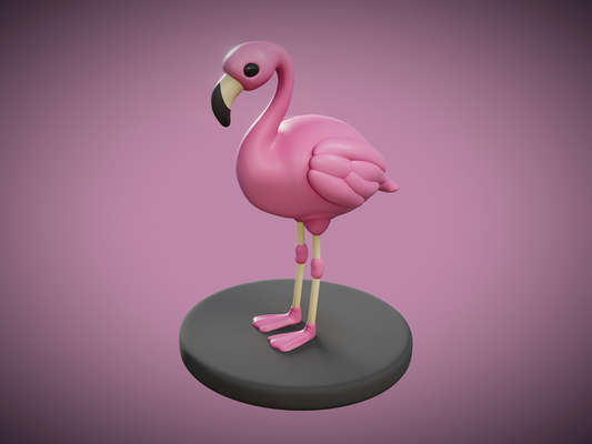 rose flamant domingo by 3dmdesign art sculptures oiseau 3dprint dessin animé statue bureau ornement espiègle élégant animal sculpture vibrant décor décoratif charmant mignonne 3d print model - Mito3D