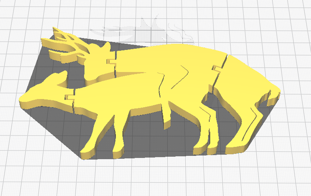 two articulated deer mating by dugy58 miniatures animals tinkercad 3d print model - Mito3D