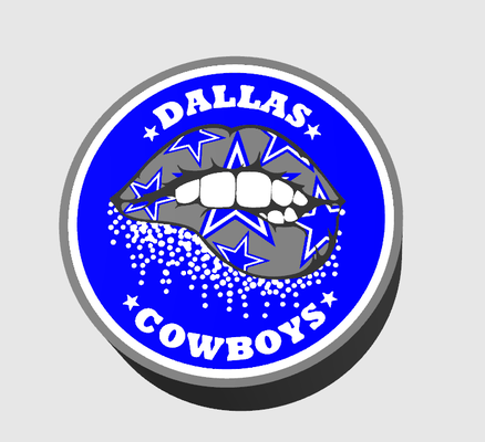 dallas cow boys lumière boîte lèvres by marky3d art panneaux logos nfl football 3d print model - Mito3D