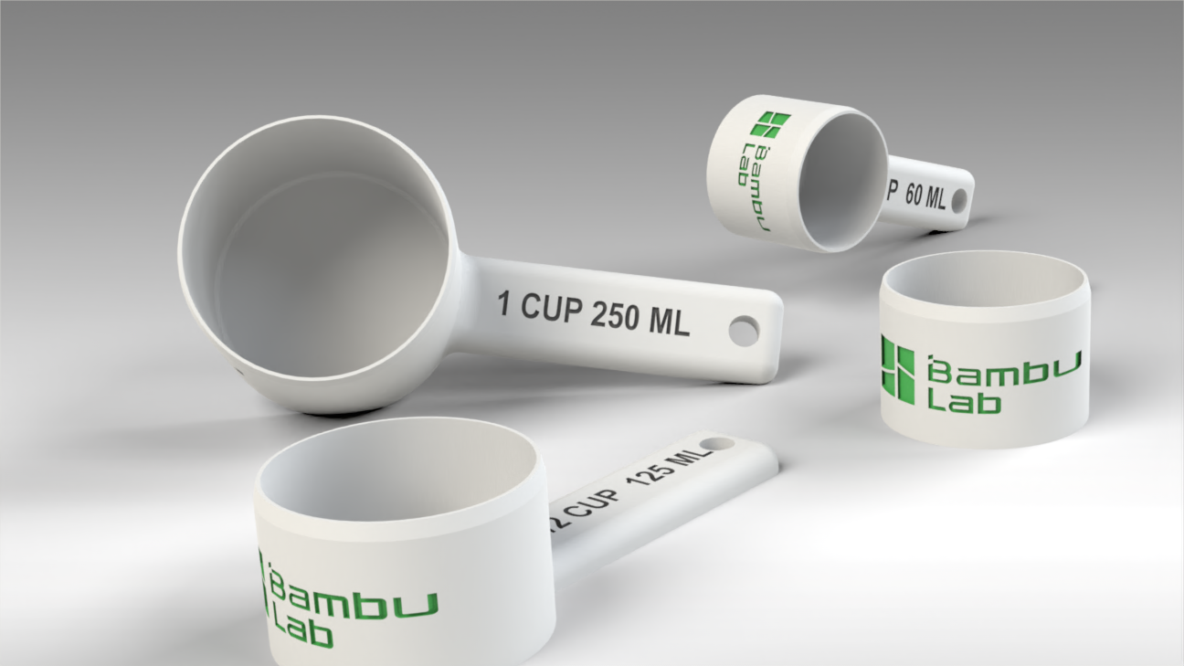 measuring cup set by 3d print masters hub tools measure cups shop art kitchen bin bambu a1 multicolor ruler coffee scoop 3D print model - Mito3D