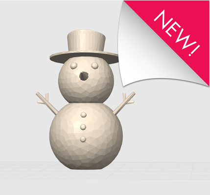 bonhomme neige poly remixé by davethemakerguy art sculptures homme hiver noël low 3d print model - Mito3D