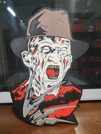 freddy krueger lumière by bromigo77 art panneaux logos led horreur film boite boîte mur 3d print model - Mito3D