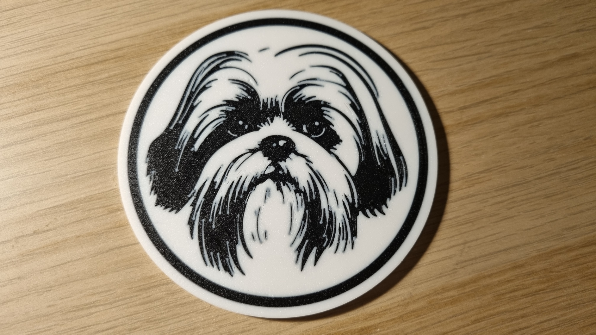 shih tzu sottobicchiere by signor jay domestico arredamento sottobicchieri cane cani multicolore 3D print model - Mito3D