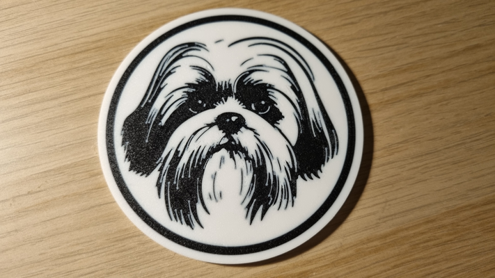 shih tzu coaster by monsieur jay ménage décor verre chien chiens multicolore 3d print model - Mito3D