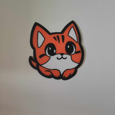 wall decor- tiger cat by satisartes art 2d decor 3d home homedecor homedecoration 3d print model - Mito3D