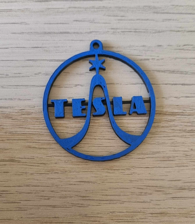 tesla logotipo etiqueta by fadiga coisas arte moeda distintivos a1 mini x1 x1c p1p p1s bambu bambulab 3d print model - Mito3D