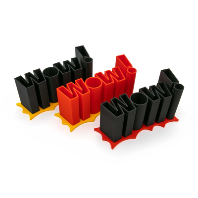 wow penna titolare supporto by obbiettivo modello utensili organizzatori desktop portapenne i fumetti esclamazione ufficio scatola 3d print model - Mito3D