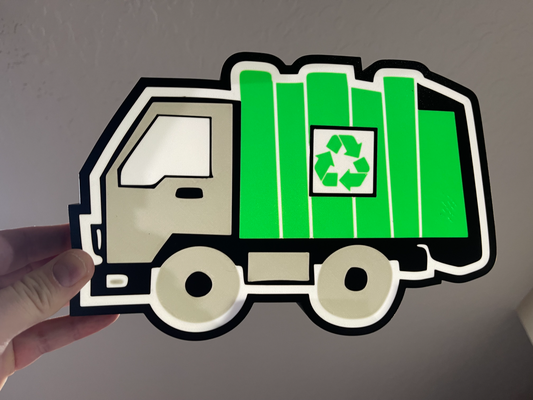 garbage recycle truck lightbox by joshualoebenberg2 art signs & logos light lightart construction kids 3d print model - Mito3D