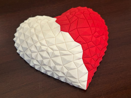 poli cuore by 3dprintable art arte modelli san valentino amore regalo lowpoly 3d print model - Mito3D