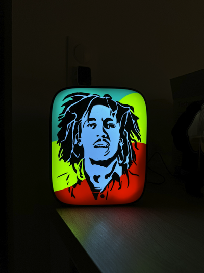 light bob marley lumi re box led strip vert jaune rouge by guillaume76620 art models bobmarley rasta rastafari lumiere ruban 3d print model - Mito3D