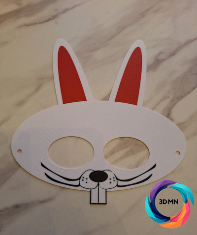 lapin masque chanter by 3dmn accessoires cosplays masques casques soutenir film gorille ams multicolore cosplay mini casque amusement cool construire 3d print model - Mito3D